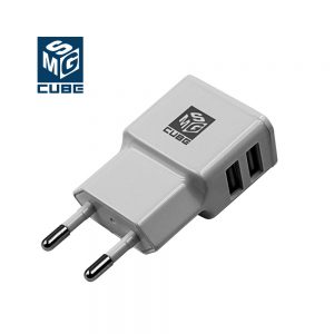 J503-03, MSG CUBE 220V адаптор 2USB бял